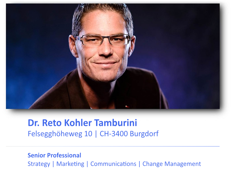 dr. reto kohler - feel free to contact me via electronic mail or mobile phone